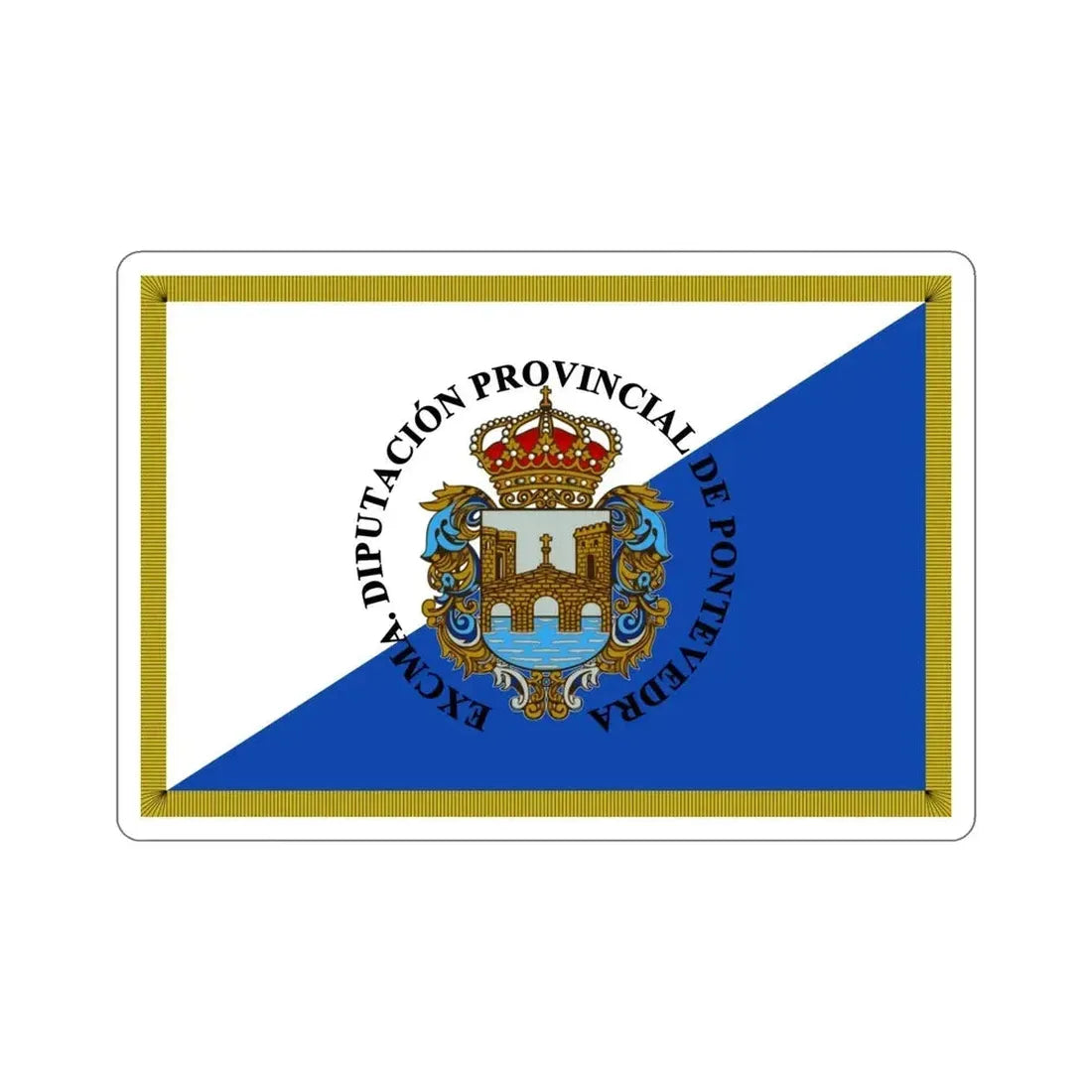 Flag of Pontevedra Spain STICKER Vinyl Die-Cut Decal - The Sticker Space