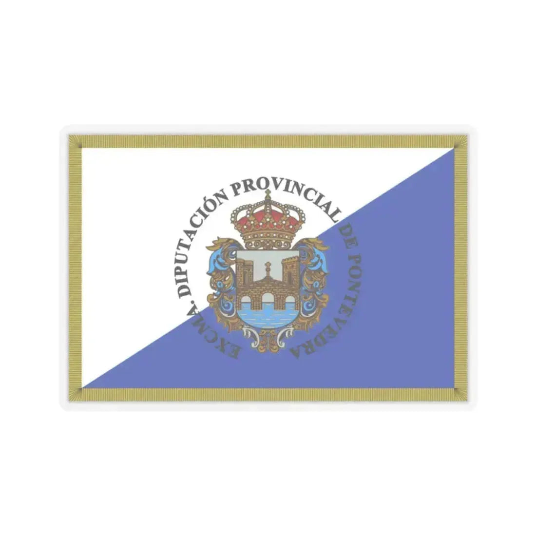 Flag of Pontevedra Spain - STICKER Vinyl Kiss-Cut Decal 2 Inch Transparent - The Sticker Space