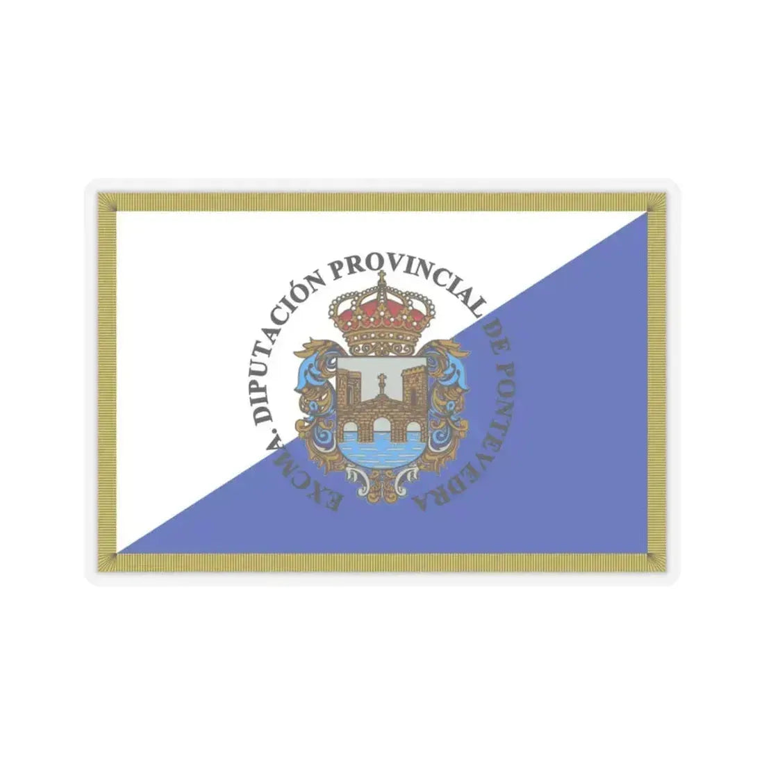 Flag of Pontevedra Spain - STICKER Vinyl Kiss-Cut Decal 3 Inch Transparent - The Sticker Space
