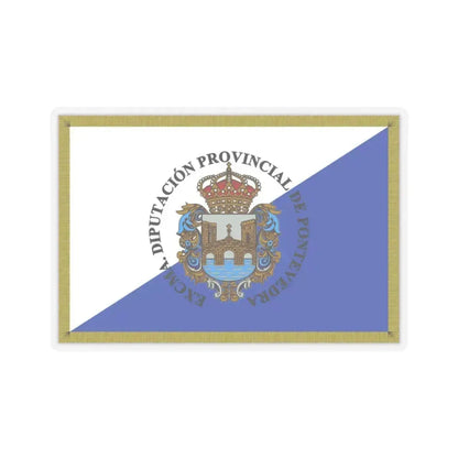 Flag of Pontevedra Spain - STICKER Vinyl Kiss-Cut Decal 3 Inch Transparent - The Sticker Space