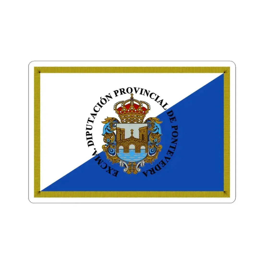 Flag of Pontevedra Spain - STICKER Vinyl Kiss-Cut Decal 3 Inch White - The Sticker Space