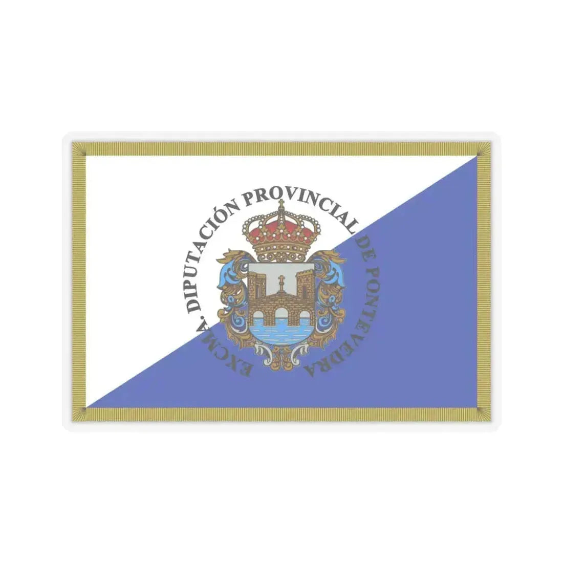 Flag of Pontevedra Spain - STICKER Vinyl Kiss-Cut Decal 4 Inch Transparent - The Sticker Space