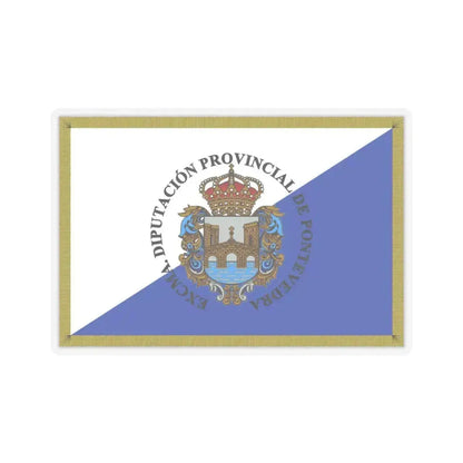 Flag of Pontevedra Spain - STICKER Vinyl Kiss-Cut Decal 4 Inch Transparent - The Sticker Space