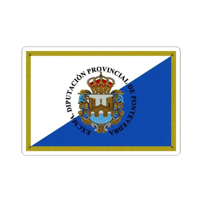 Flag of Pontevedra Spain - STICKER Vinyl Kiss-Cut Decal 4 Inch White - The Sticker Space