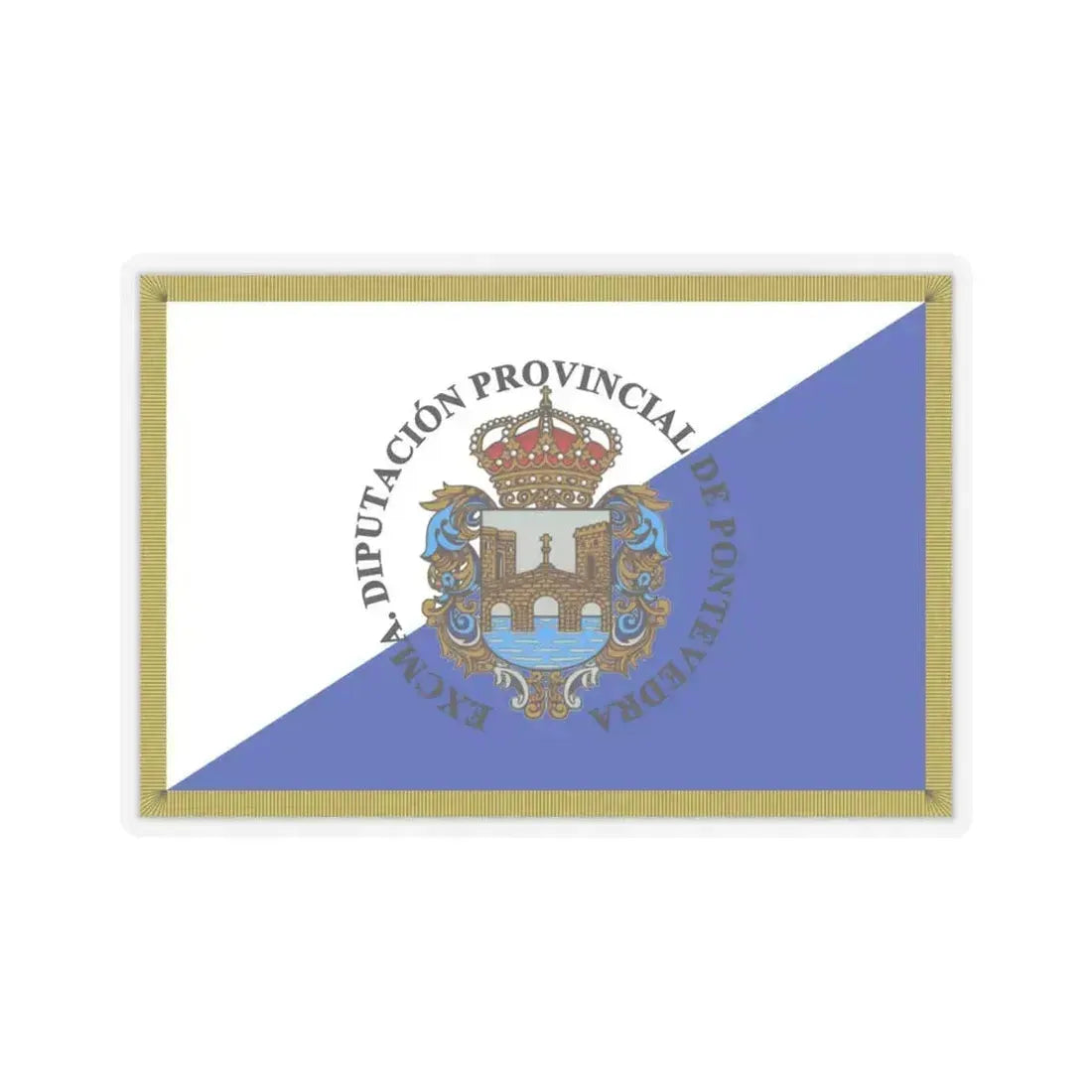 Flag of Pontevedra Spain - STICKER Vinyl Kiss-Cut Decal 6 Inch Transparent - The Sticker Space