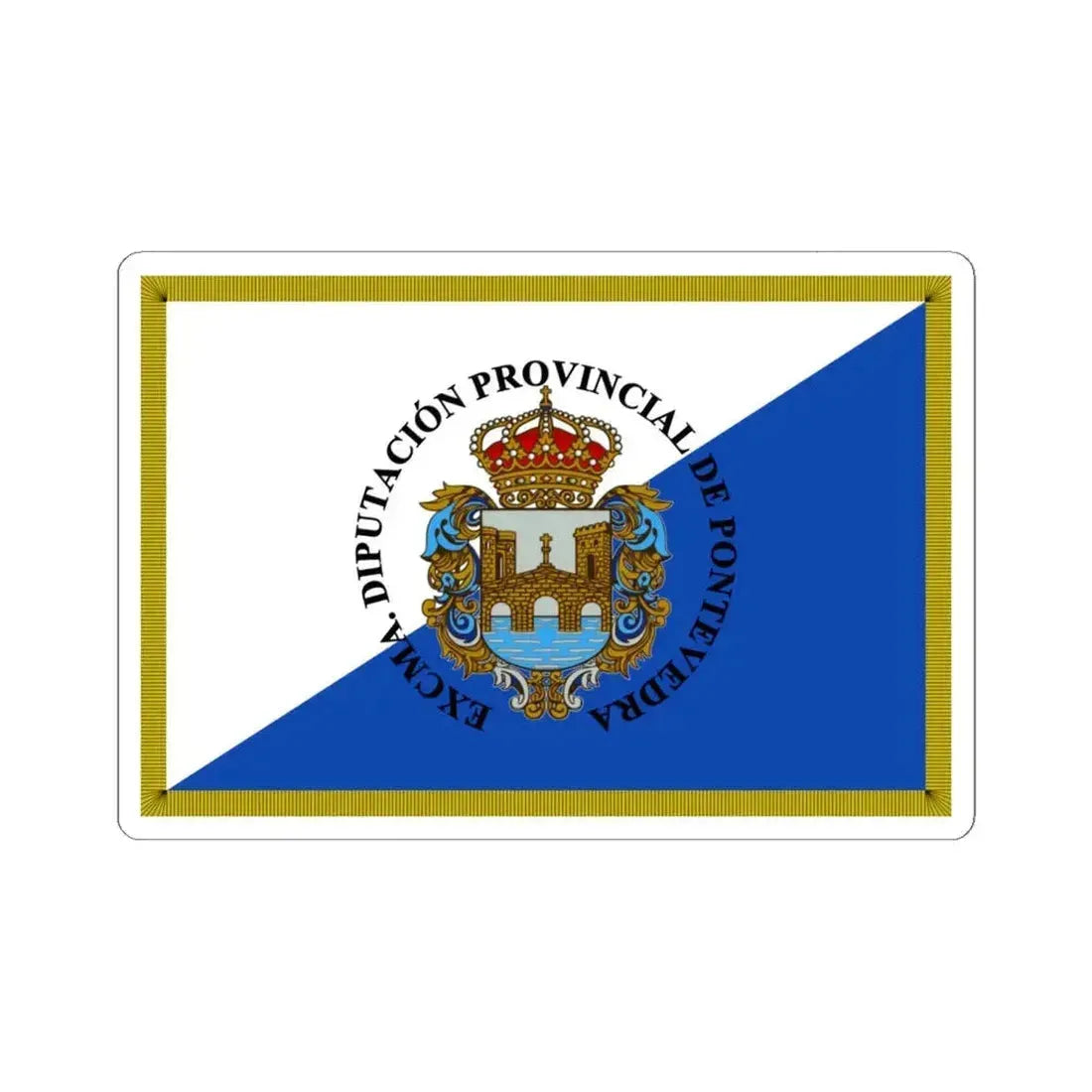 Flag of Pontevedra Spain - STICKER Vinyl Kiss-Cut Decal 6 Inch White - The Sticker Space