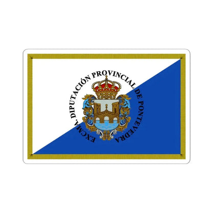 Flag of Pontevedra Spain - STICKER Vinyl Kiss-Cut Decal 6 Inch White - The Sticker Space