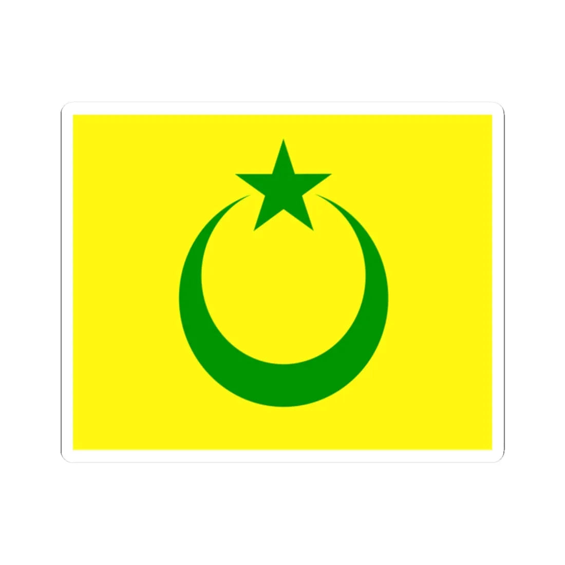 Flag of Pontianak Sultanate (Indonesia) STICKER Vinyl Kiss-Cut Decal 2 Inch White - The Sticker Space