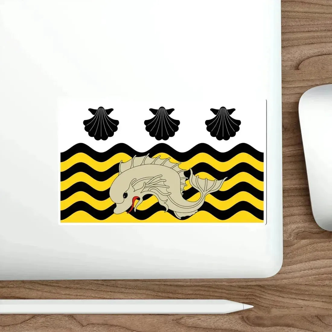 Flag of Poole UK STICKER Vinyl Die-Cut Decal - The Sticker Space