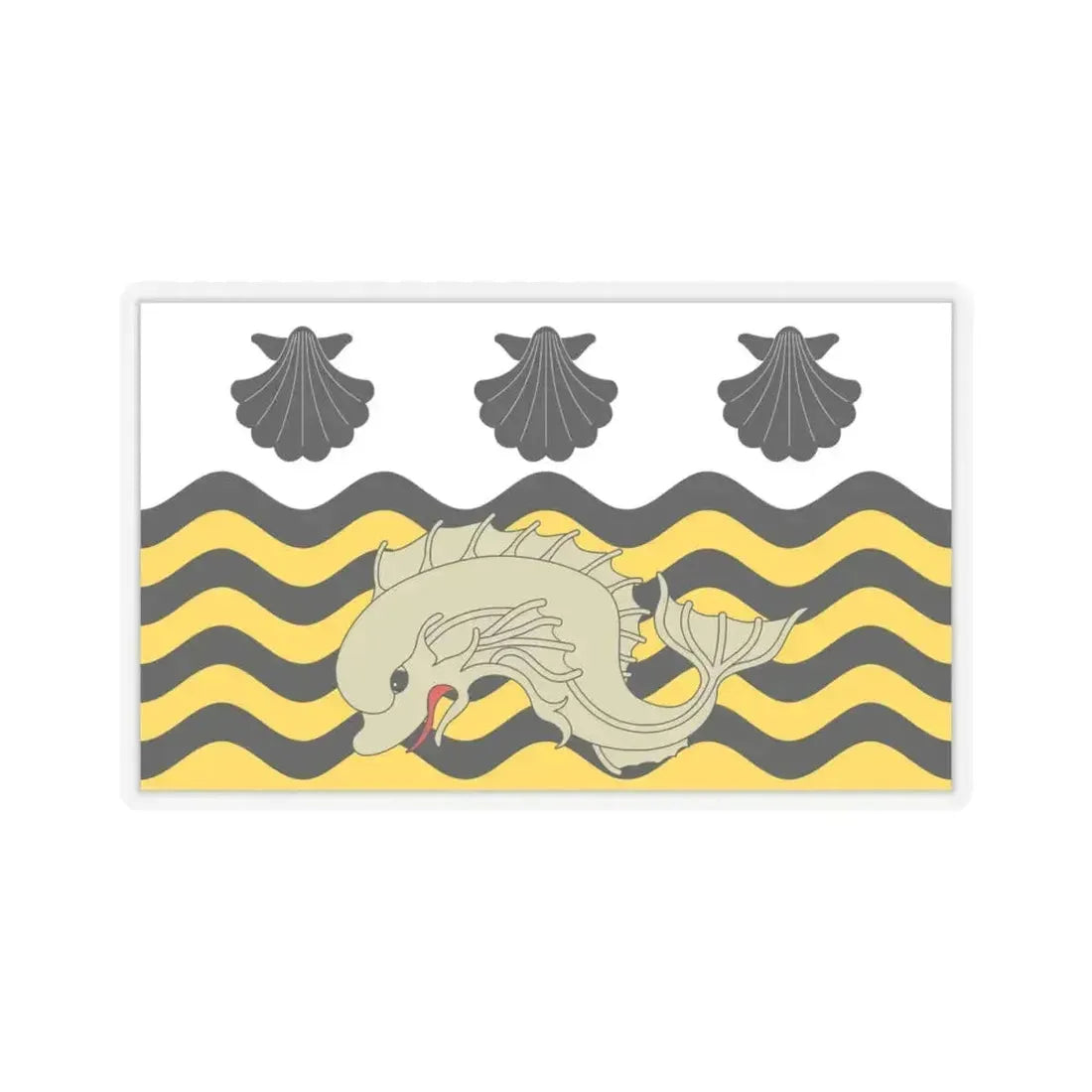 Flag of Poole UK - STICKER Vinyl Kiss-Cut Decal 4 Inch Transparent - The Sticker Space