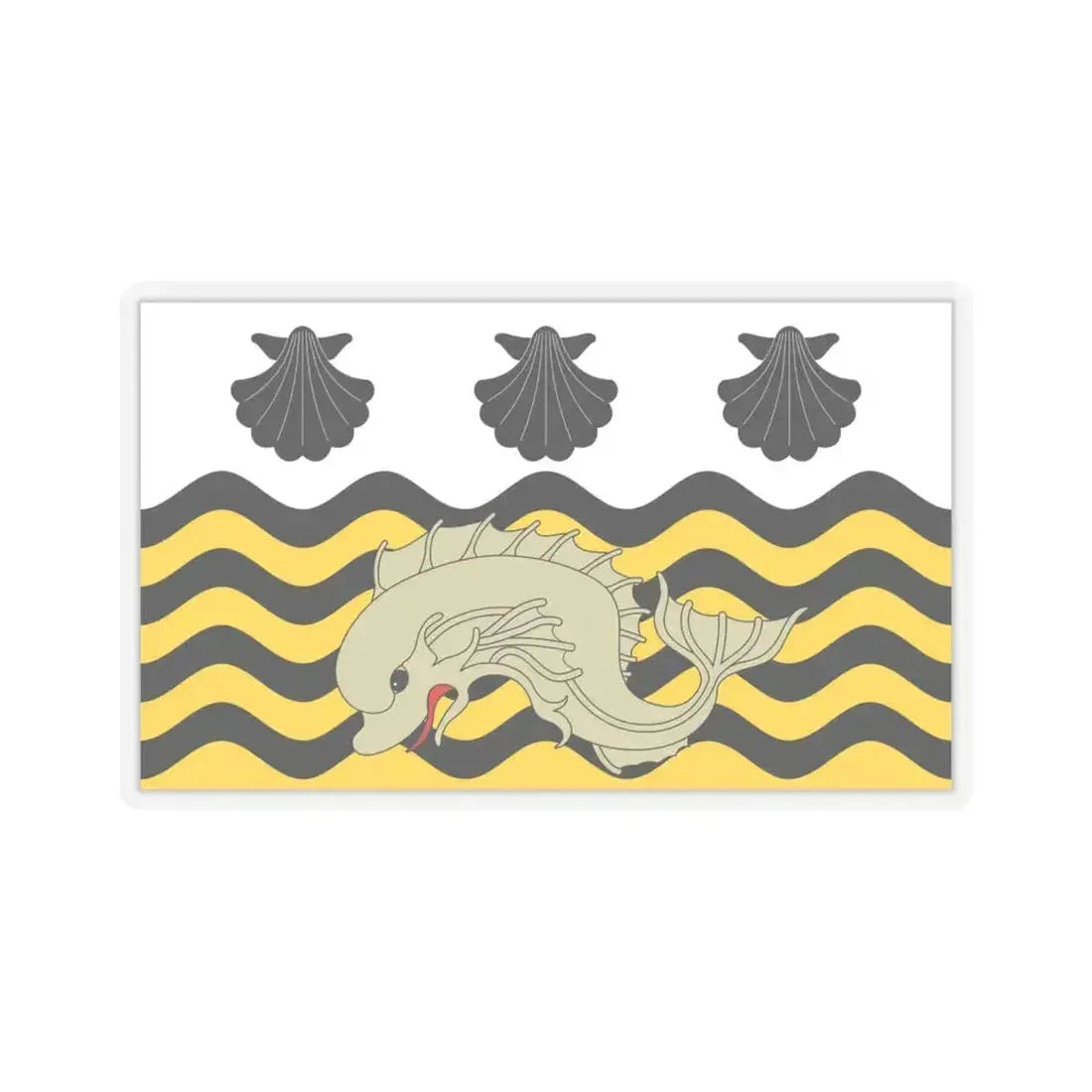 Flag of Poole UK - STICKER Vinyl Kiss-Cut Decal 6 Inch Transparent - The Sticker Space