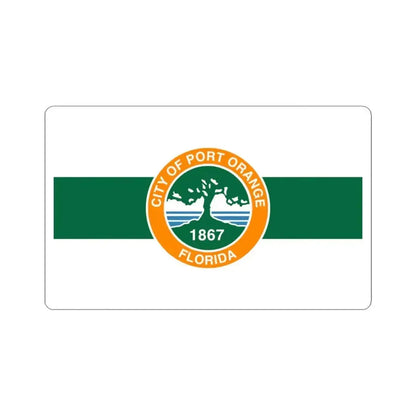 Flag of Port Orange Florida (United States) STICKER Vinyl Kiss-Cut Decal 3 Inch White - The Sticker Space