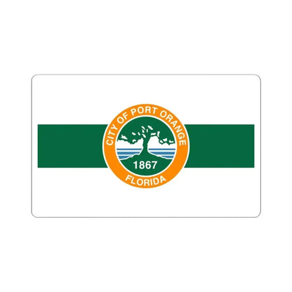 Flag of Port Orange Florida (United States) STICKER Vinyl Kiss-Cut Decal 4 Inch White - The Sticker Space