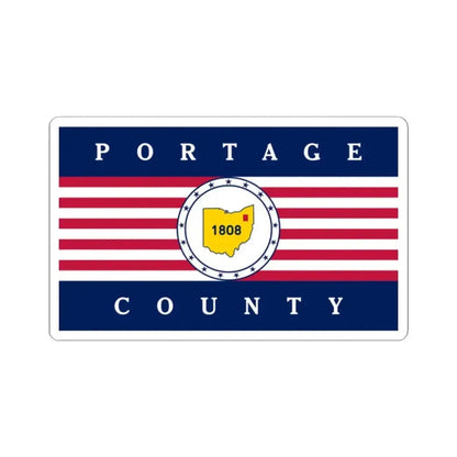 Flag of Portage County Ohio (United States) STICKER Vinyl Kiss-Cut Decal 2 Inch White - The Sticker Space