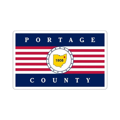Flag of Portage County Ohio (United States) STICKER Vinyl Kiss-Cut Decal 4 Inch White - The Sticker Space