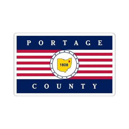 Flag of Portage County Ohio (United States) STICKER Vinyl Kiss-Cut Decal 6 Inch White - The Sticker Space