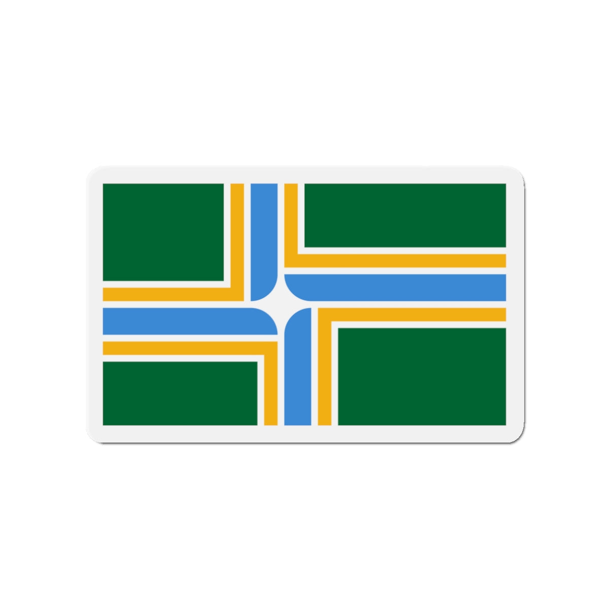 Flag of Portland Oregon - Die-Cut Magnet-3" x 3"-The Sticker Space