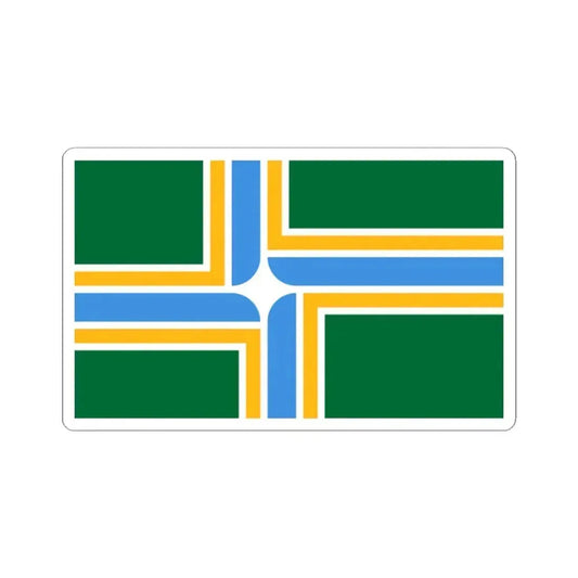 Flag of Portland, Oregon - STICKER Vinyl Kiss-Cut Decal 2 Inch White - The Sticker Space