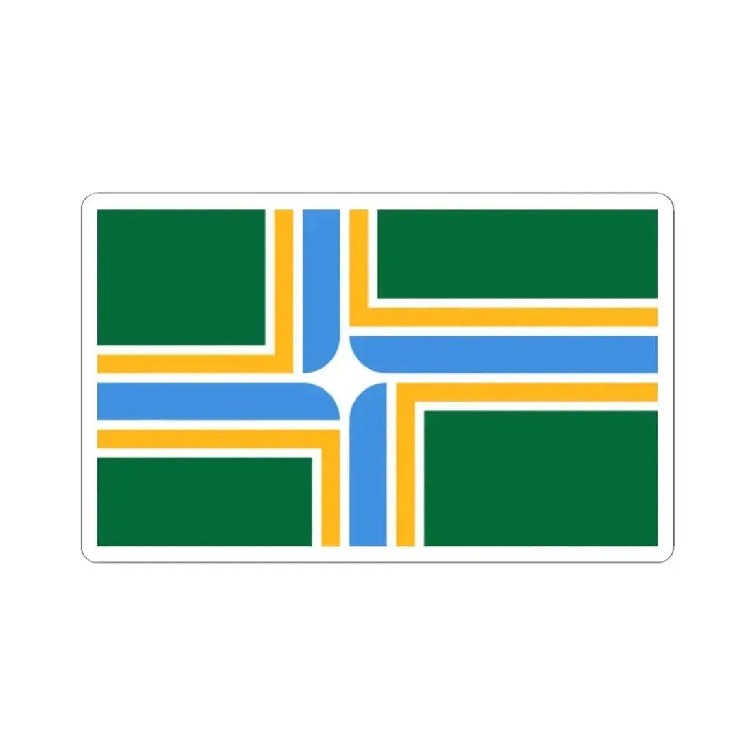 Flag of Portland Oregon (United States) STICKER Vinyl Kiss-Cut Decal 2 Inch White - The Sticker Space