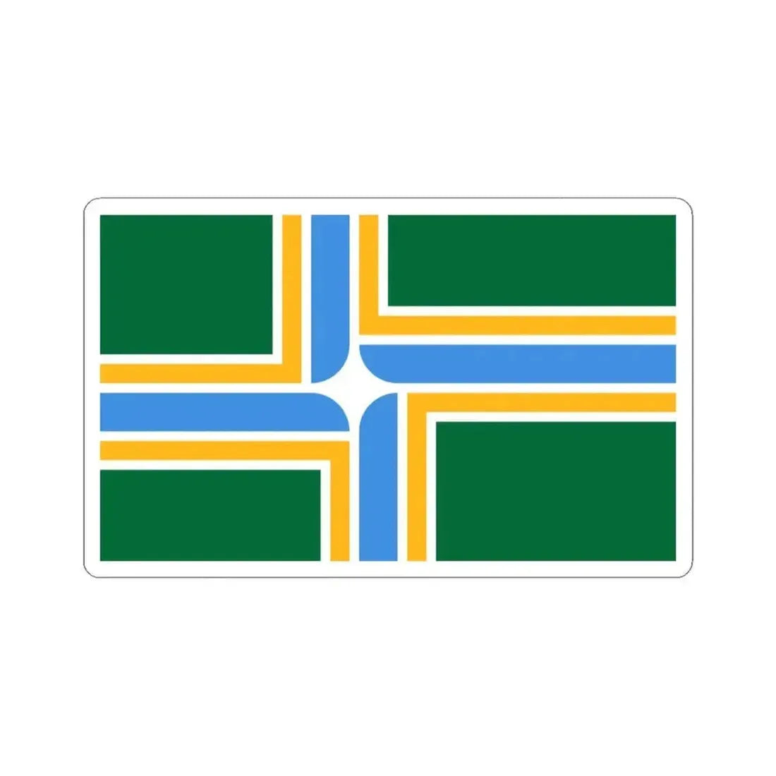 Flag of Portland Oregon (United States) STICKER Vinyl Kiss-Cut Decal 3 Inch White - The Sticker Space