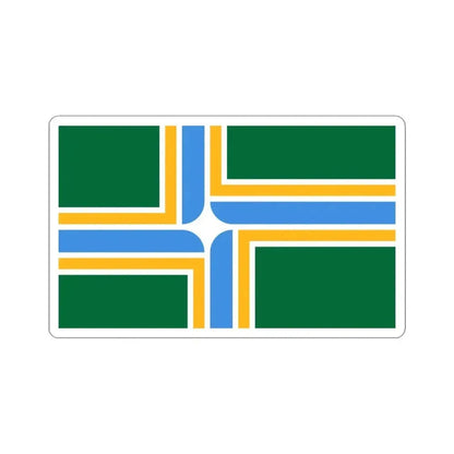 Flag of Portland Oregon (United States) STICKER Vinyl Kiss-Cut Decal 3 Inch White - The Sticker Space
