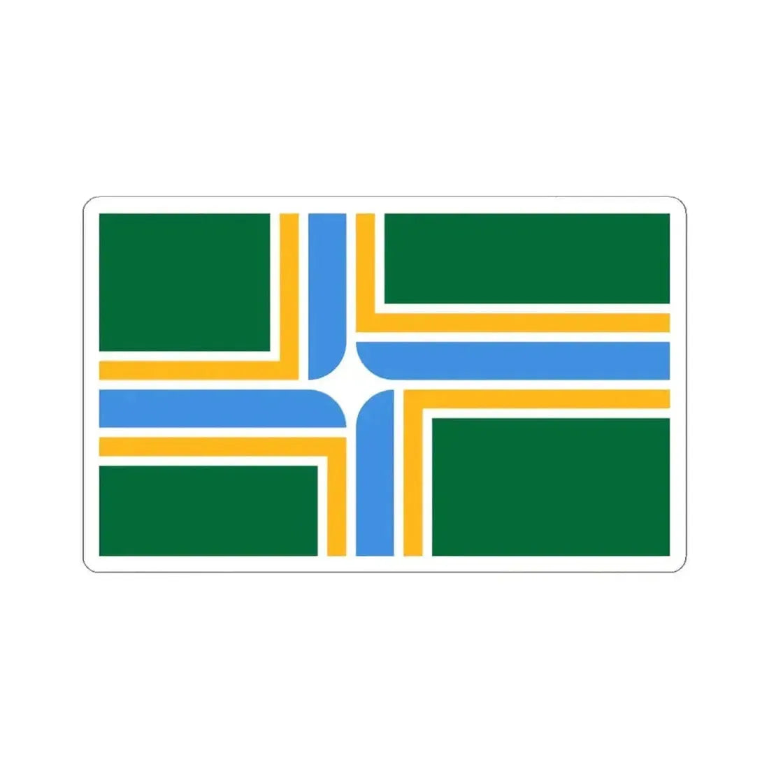 Flag of Portland Oregon (United States) STICKER Vinyl Kiss-Cut Decal 4 Inch White - The Sticker Space