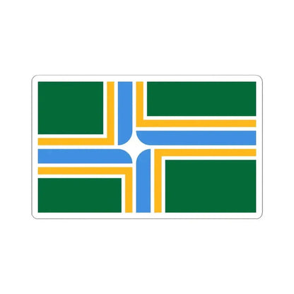Flag of Portland Oregon (United States) STICKER Vinyl Kiss-Cut Decal 4 Inch White - The Sticker Space