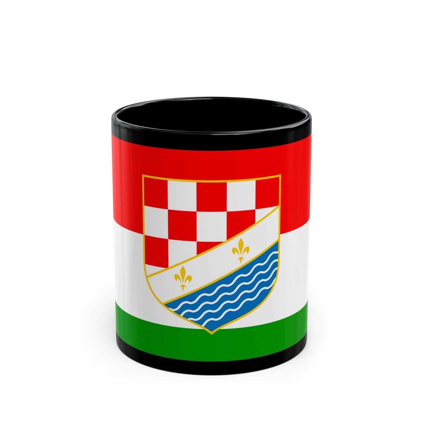 Flag of Posavina Canton Bosnia and Herzegovina - Black Coffee Mug-11oz-The Sticker Space