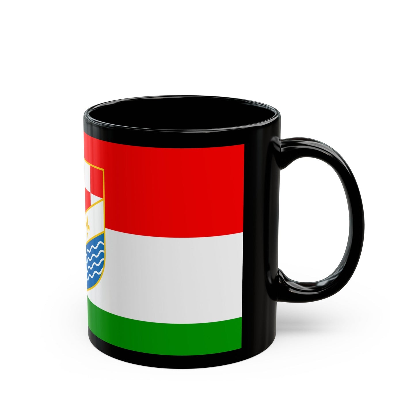 Flag of Posavina Canton Bosnia and Herzegovina - Black Coffee Mug-The Sticker Space