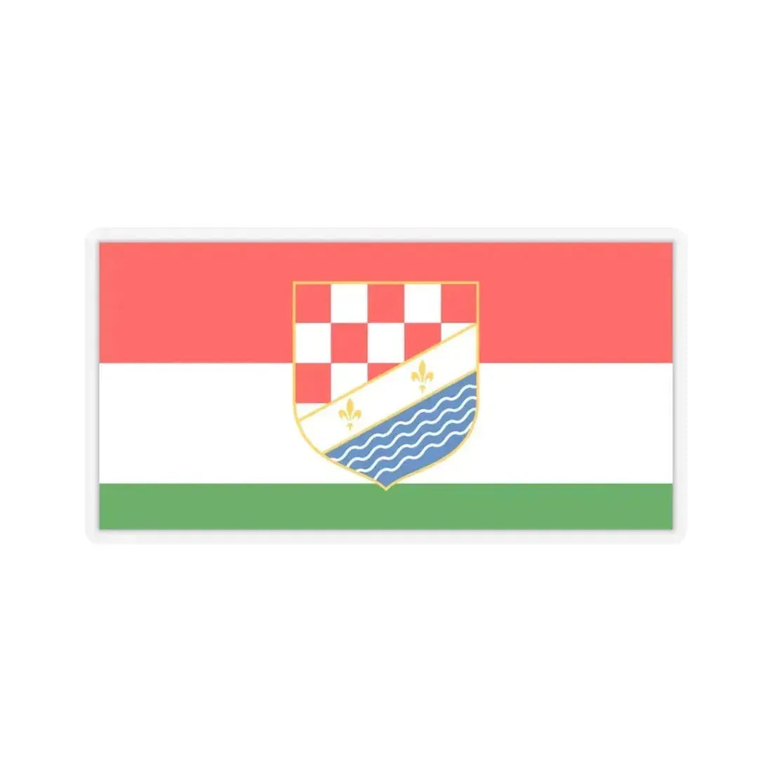 Flag of Posavina Canton Bosnia and Herzegovina - STICKER Vinyl Kiss-Cut Decal 6 Inch Transparent - The Sticker Space