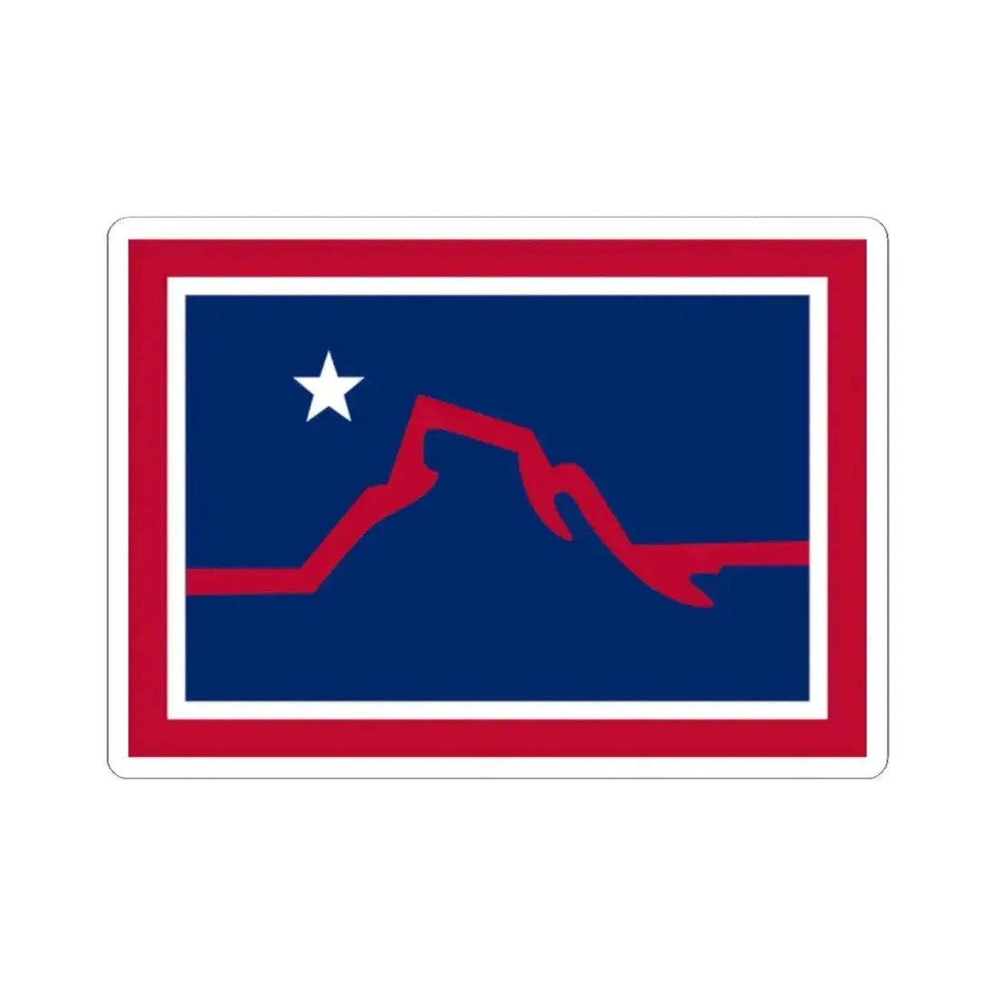 Flag of Powell Wyoming (United States) STICKER Vinyl Kiss-Cut Decal 2 Inch White - The Sticker Space