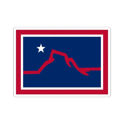 Flag of Powell Wyoming (United States) STICKER Vinyl Kiss-Cut Decal 2 Inch White - The Sticker Space