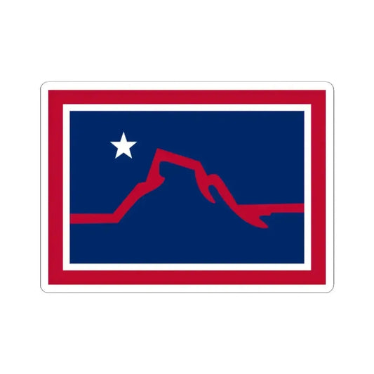 Flag of Powell Wyoming (United States) STICKER Vinyl Kiss-Cut Decal 2 Inch White - The Sticker Space