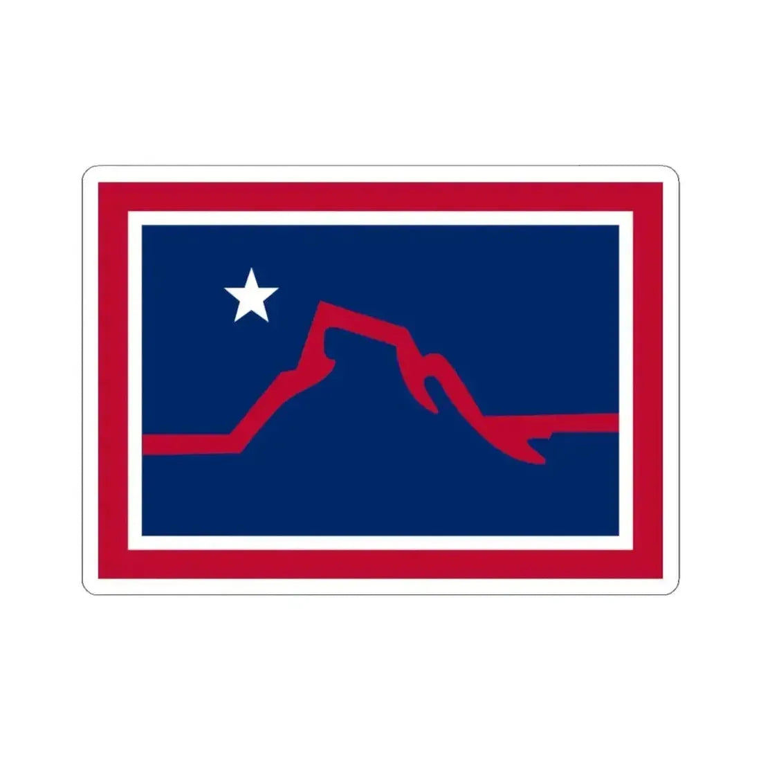 Flag of Powell Wyoming (United States) STICKER Vinyl Kiss-Cut Decal 3 Inch White - The Sticker Space