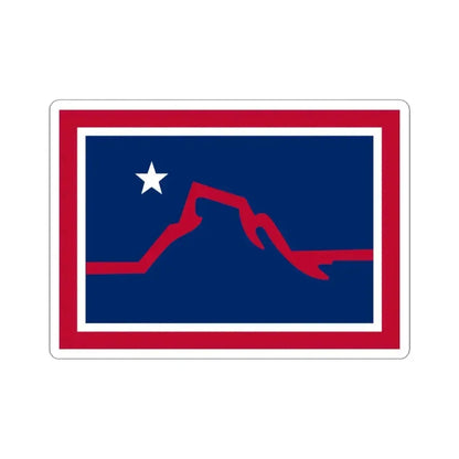 Flag of Powell Wyoming (United States) STICKER Vinyl Kiss-Cut Decal 3 Inch White - The Sticker Space