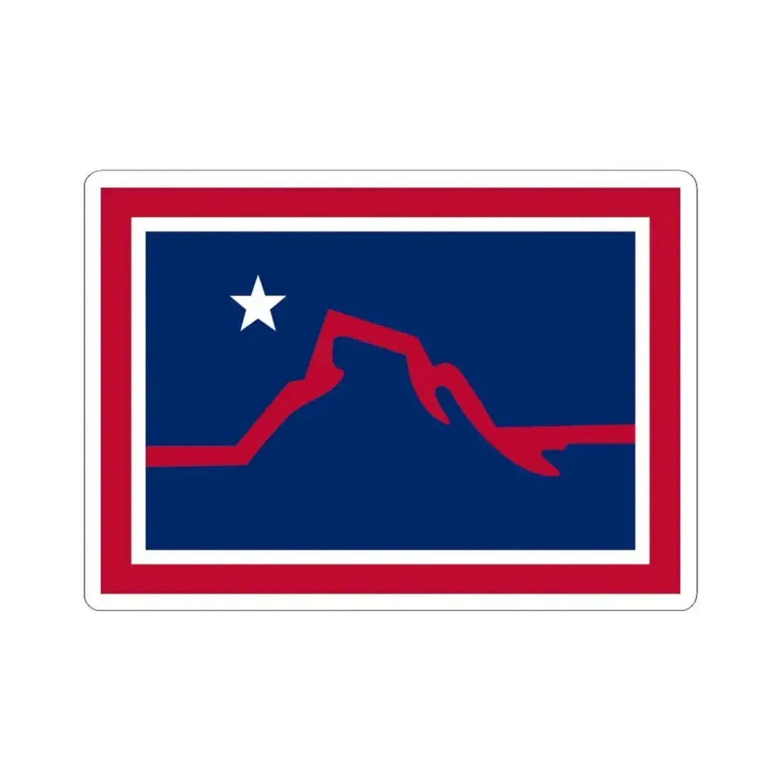Flag of Powell Wyoming (United States) STICKER Vinyl Kiss-Cut Decal 6 Inch White - The Sticker Space