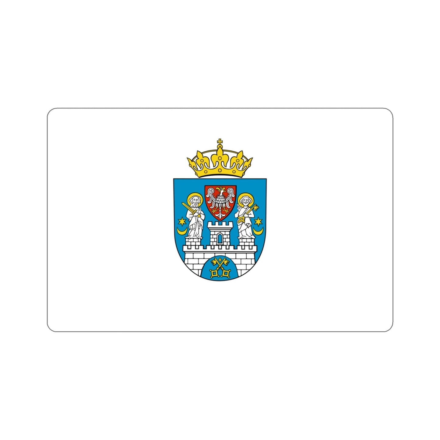 Flag of Poznań Poland STICKER Vinyl Die-Cut Decal-4 Inch-The Sticker Space