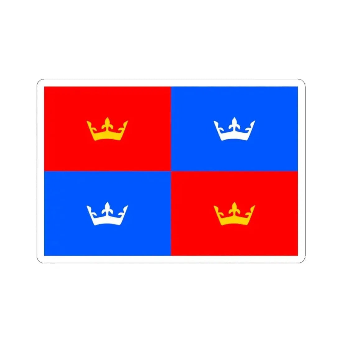 Flag of Prague 1 (Czech Republic) STICKER Vinyl Kiss-Cut Decal 3 Inch White - The Sticker Space