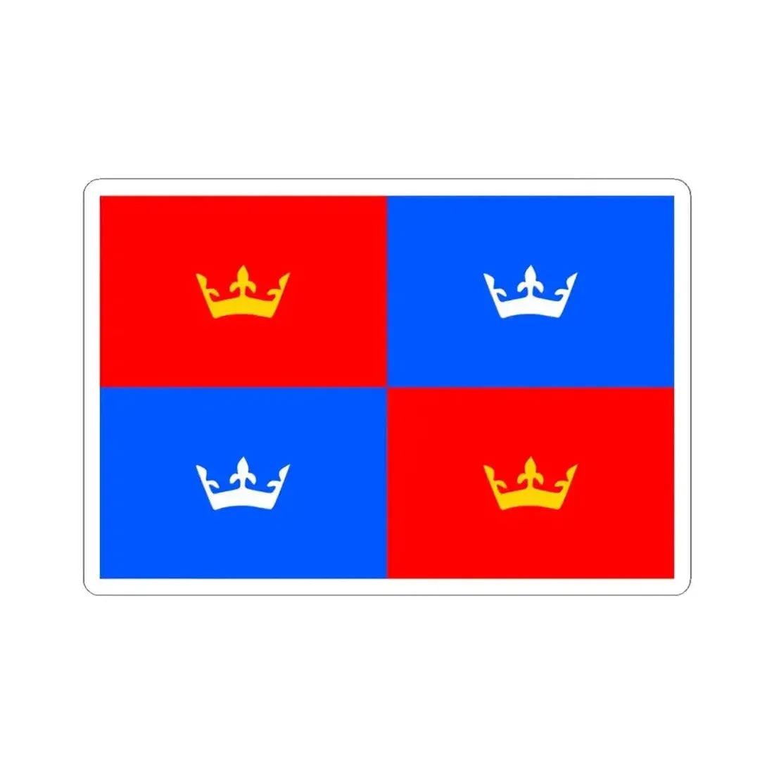 Flag of Prague 1 (Czech Republic) STICKER Vinyl Kiss-Cut Decal 4 Inch White - The Sticker Space