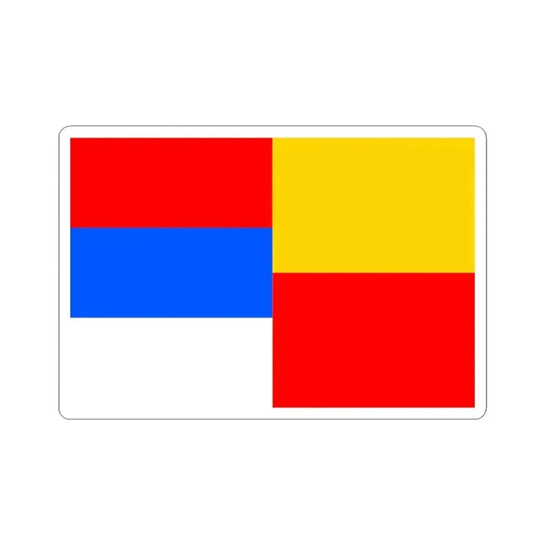 Flag of Prague 15 (Czech Republic) STICKER Vinyl Kiss-Cut Decal 3 Inch White - The Sticker Space