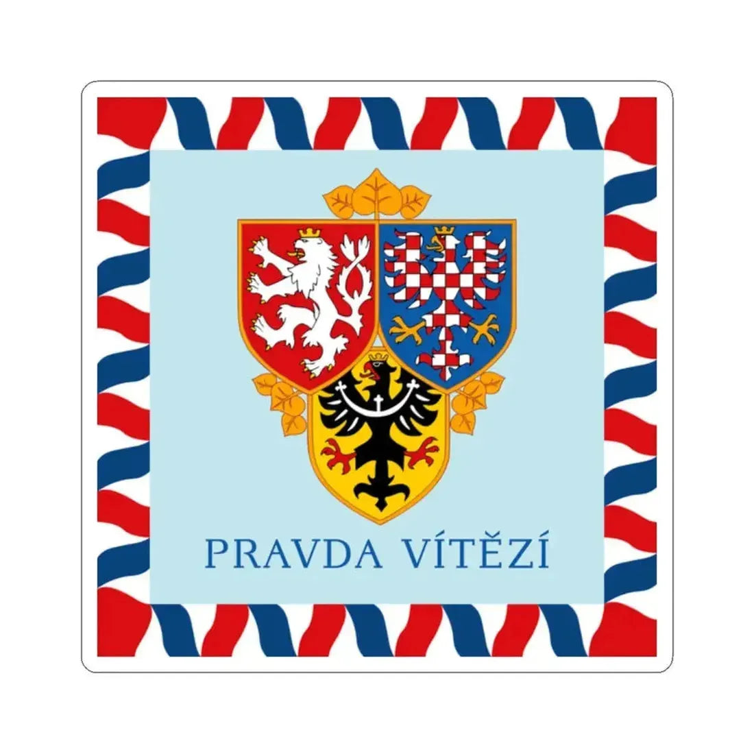 Flag of Prague Castle Guard 1993 (Czech Republic) STICKER Vinyl Kiss-Cut Decal 2 Inch White - The Sticker Space