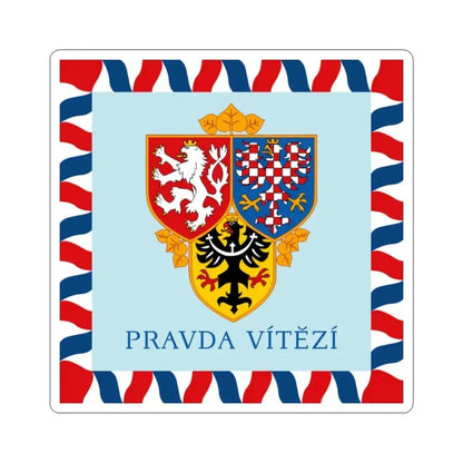 Flag of Prague Castle Guard 1993 (Czech Republic) STICKER Vinyl Kiss-Cut Decal 2 Inch White - The Sticker Space
