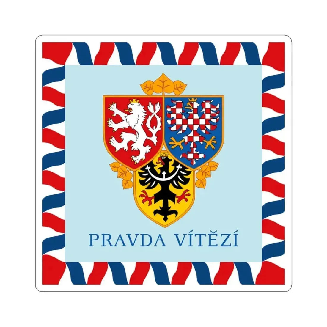 Flag of Prague Castle Guard 1993 (Czech Republic) STICKER Vinyl Kiss-Cut Decal 3 Inch White - The Sticker Space