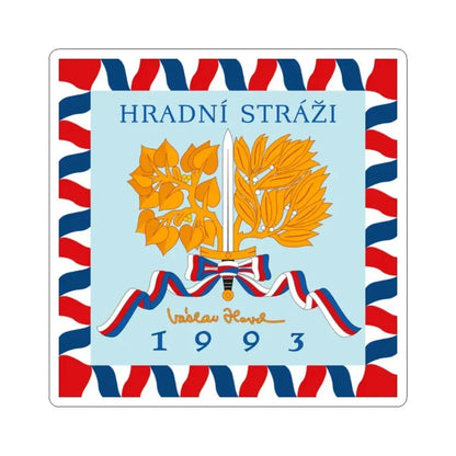 Flag of Prague Castle Guard 1993 reverse (Czech Republic) STICKER Vinyl Kiss-Cut Decal 2 Inch White - The Sticker Space