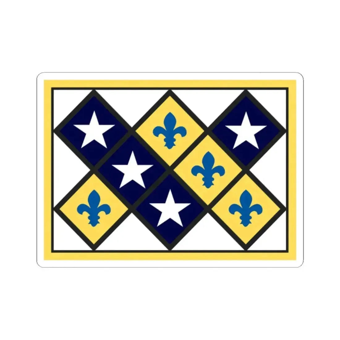 Flag of Prairie du Rocher Illinois (United States) STICKER Vinyl Kiss-Cut Decal 2 Inch White - The Sticker Space