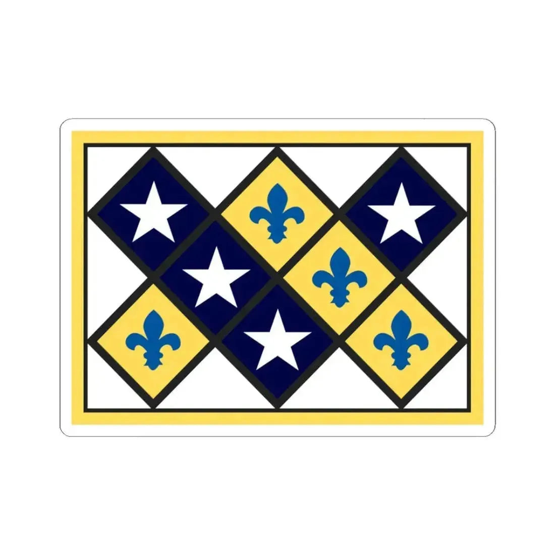 Flag of Prairie du Rocher Illinois (United States) STICKER Vinyl Kiss-Cut Decal 3 Inch White - The Sticker Space