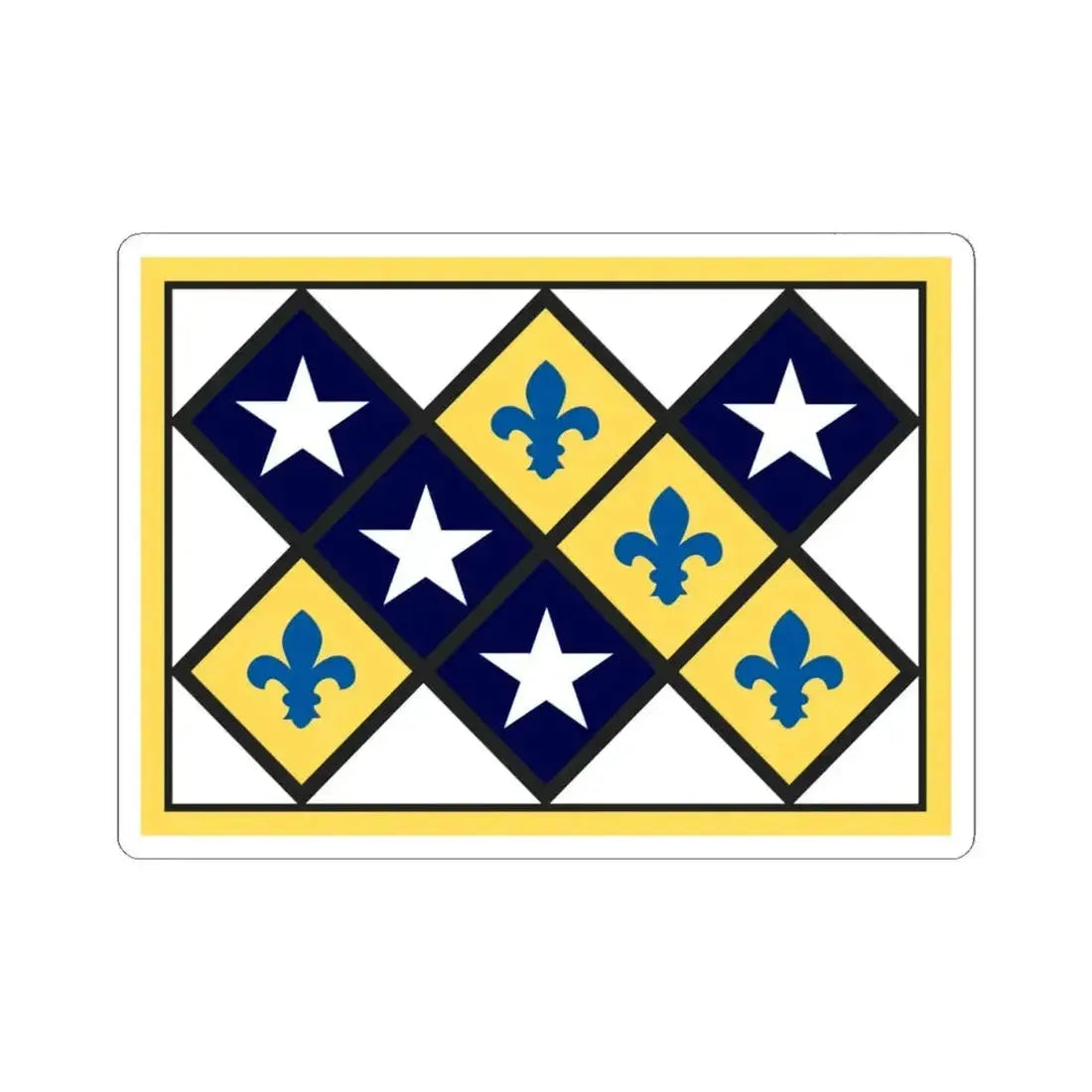 Flag of Prairie du Rocher Illinois (United States) STICKER Vinyl Kiss-Cut Decal 4 Inch White - The Sticker Space