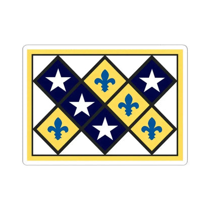 Flag of Prairie du Rocher Illinois (United States) STICKER Vinyl Kiss-Cut Decal 4 Inch White - The Sticker Space