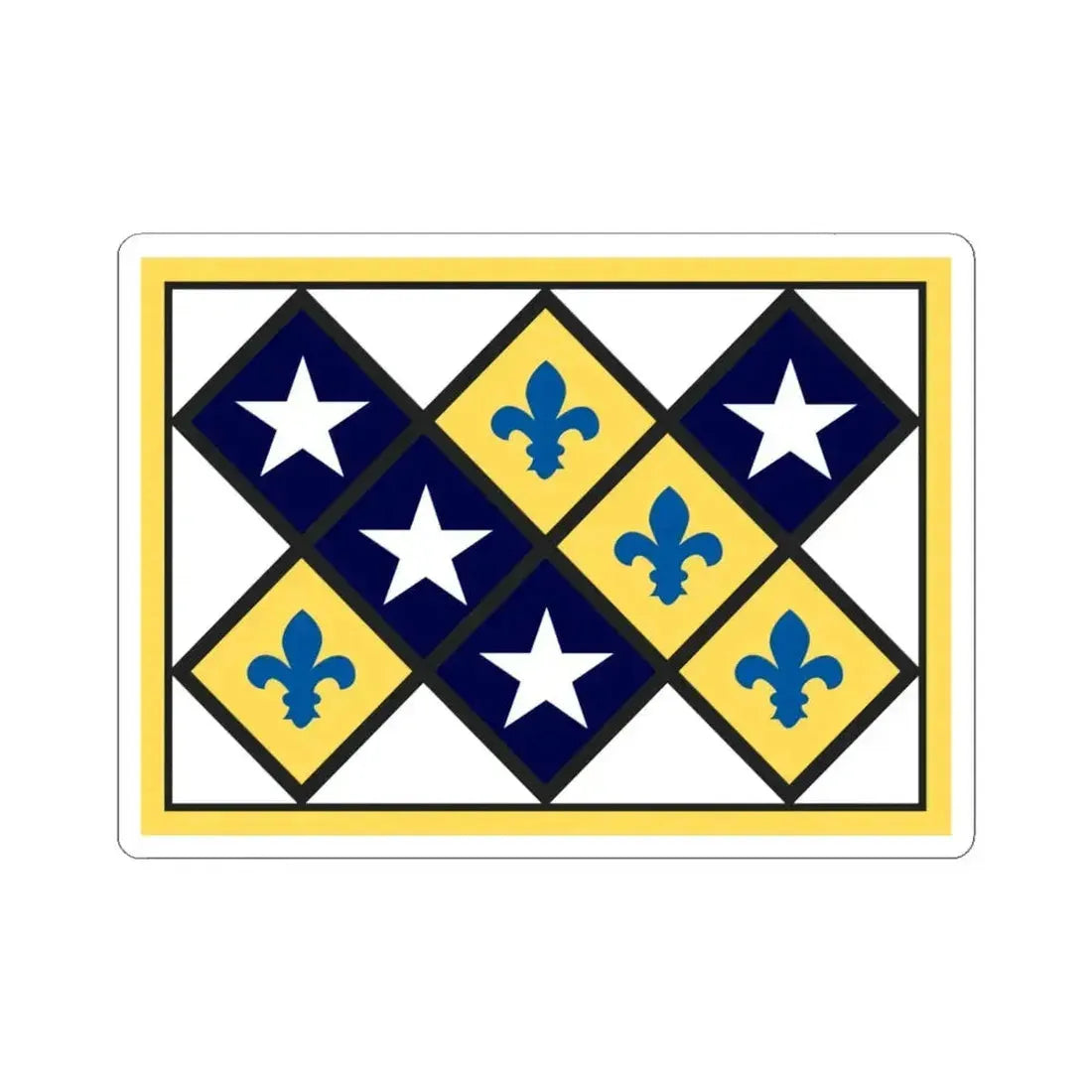 Flag of Prairie du Rocher Illinois (United States) STICKER Vinyl Kiss-Cut Decal 6 Inch White - The Sticker Space