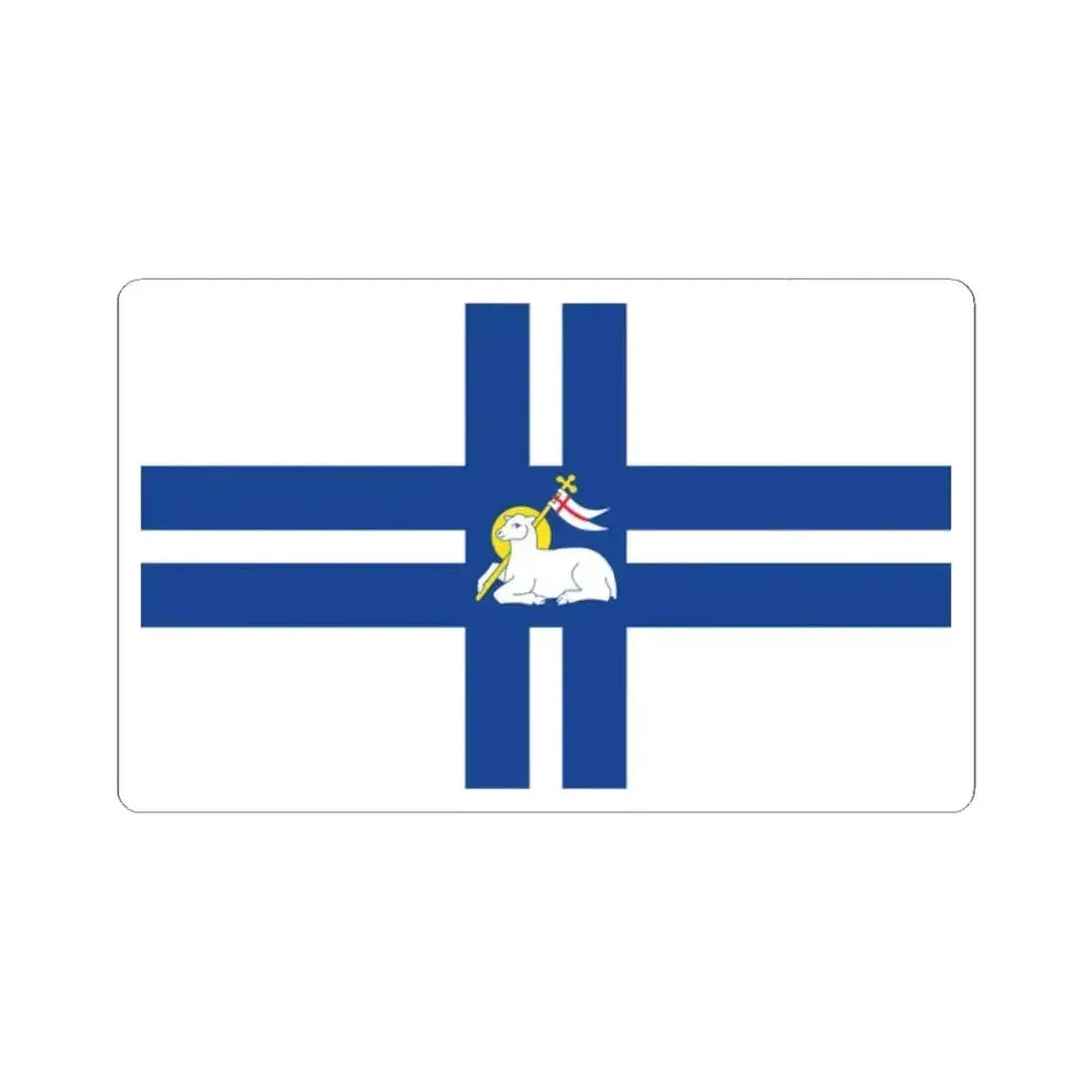 Flag of Preston UK - STICKER Vinyl Kiss-Cut Decal 2 Inch White - The Sticker Space